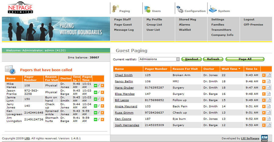 NetPage Unlimited Enhanced Wait List Screen